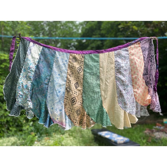 🦋Boho silk wrap skirt OOAK🦋 - Picture 2 of 5